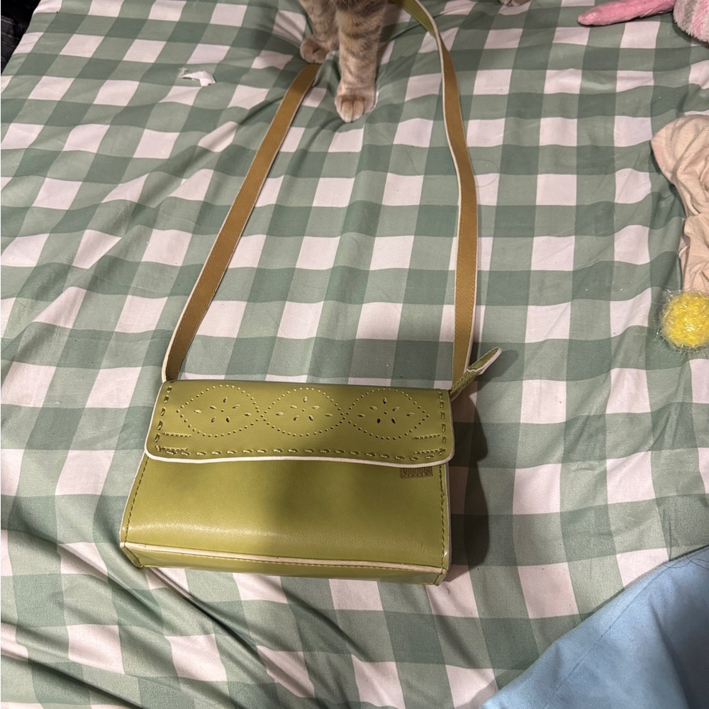 Green Leather Crossbody Bag